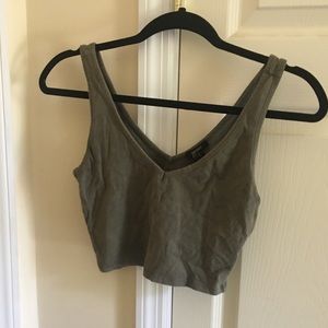 Green crop top